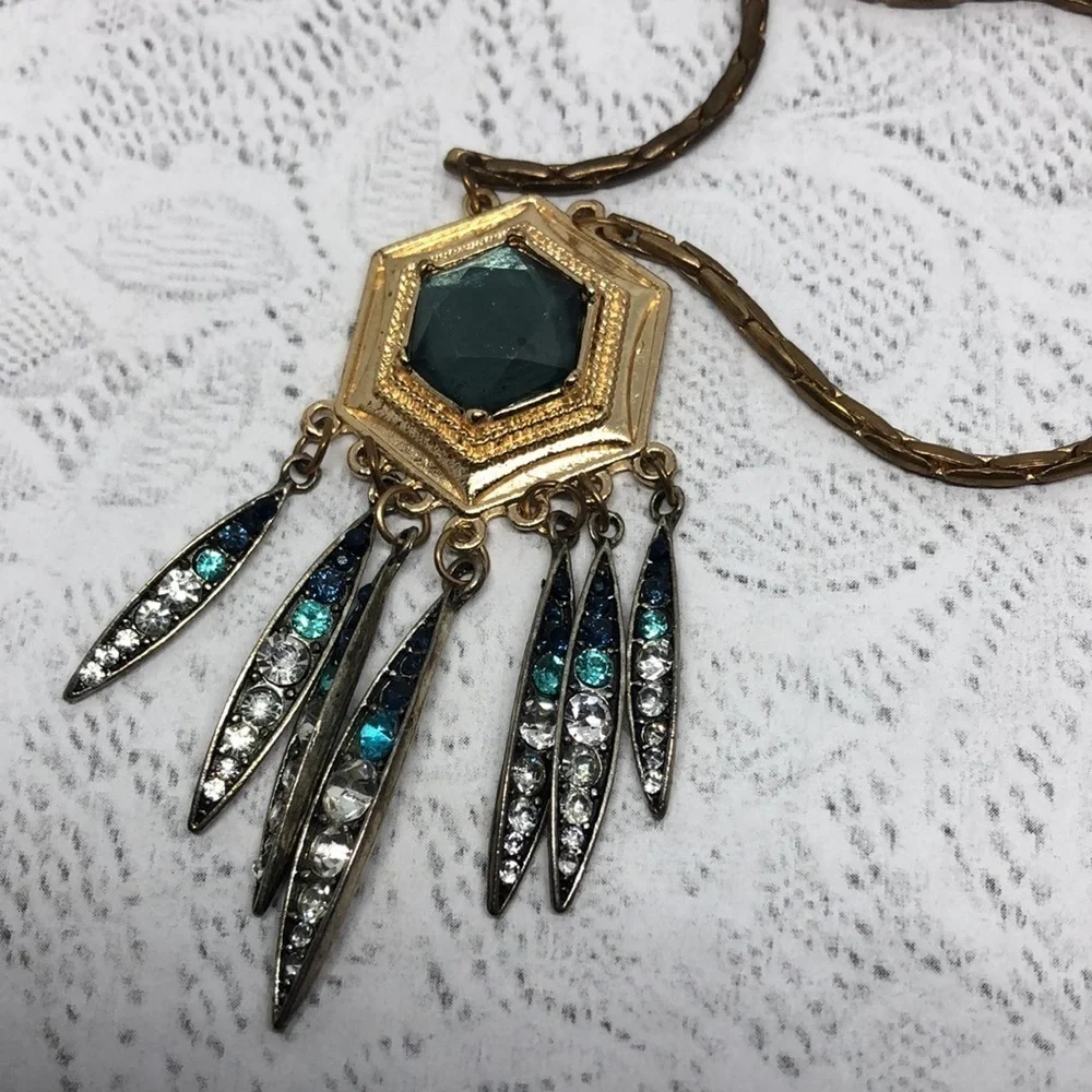 Curated bundle art deco inspired necklaces lot of 2 Lia Sophia and vintage